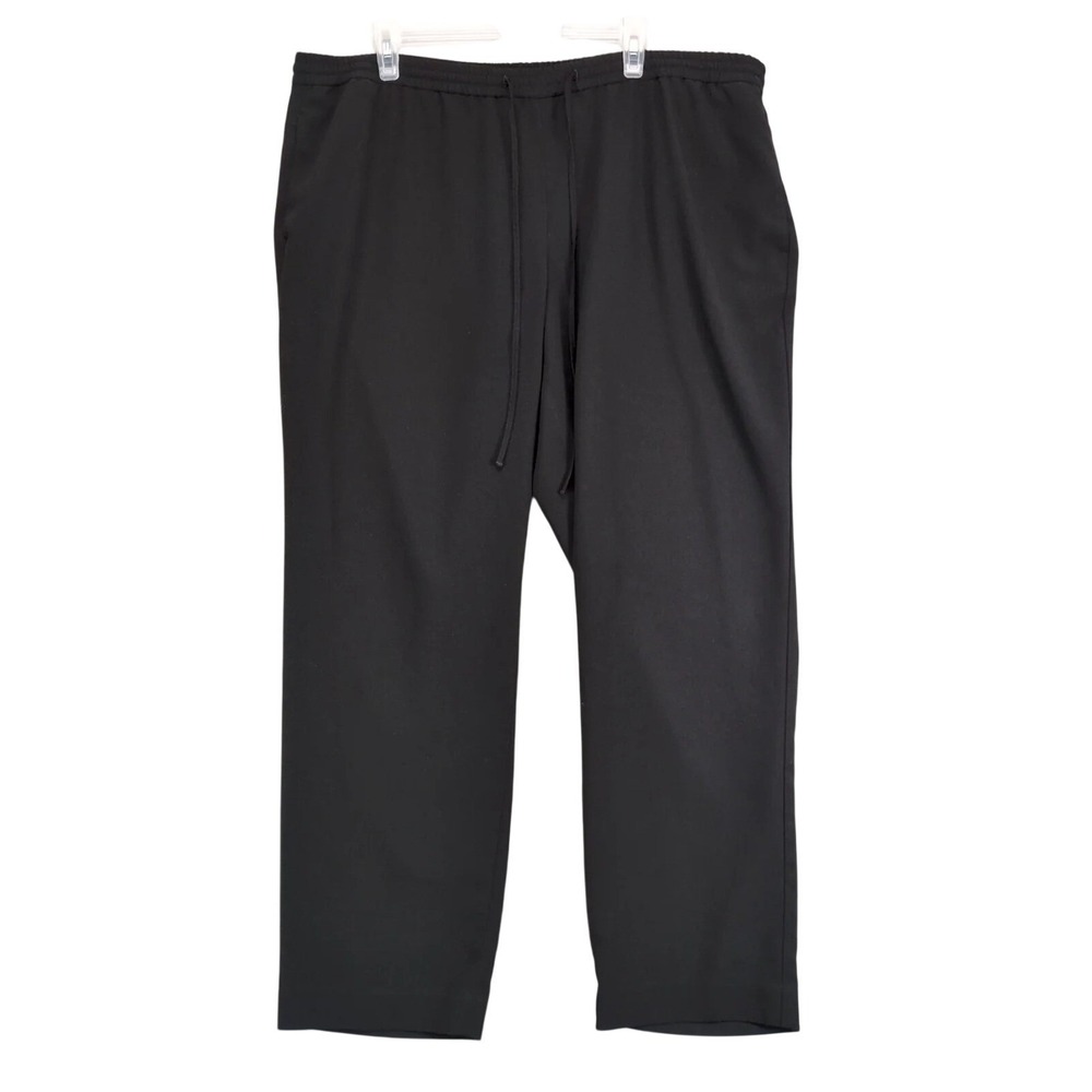 Talbots Black Casual Pants Womens Plus Size 2X 42x29" Pull On Drawstring Stretch